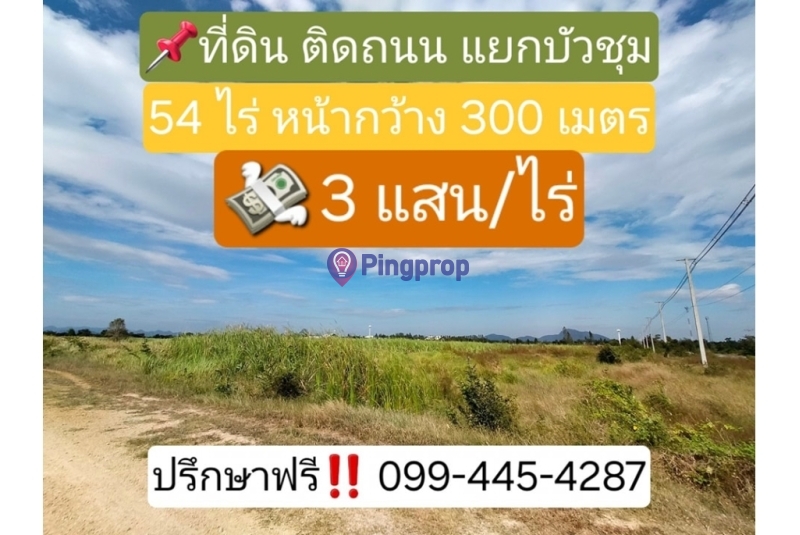 ขาย ที่ดิน ลพบุรี แยกบัวชุม ชัยบาดาล ติดถนน หน้ากว้าง ทำเลดี 